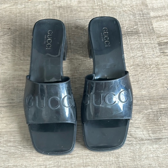 Gucci rubber mules slides with black heel size 39 - Picture 4 of 11